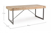 Tavolo urban industriale Garrett con piano in legno