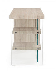 Scrivania in legno e vetro temperato Bilbao 120x50x76h cm