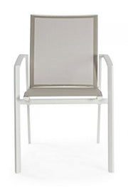 Sedia arredo giardino con bracciolo  bianco Cruise