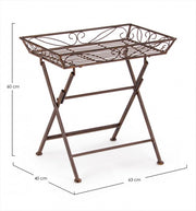 Tavolino rustico in metallo rettangolare marrone Melanie