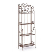 Scaffale pieghevole quattro ripiani in acciaio Marrone MELANIE 57x28x h164 cm