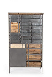 Cassettiera OFFICINA in acciaio e legno 132.5h cm