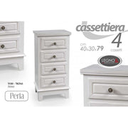Mobile cassettiera stretta como bianco 4 cassetti cm 40 x 30 x 79 h