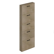 Scarpiera Slim in legno nobilitato 5 ribalte argilla h180x65x15 cm