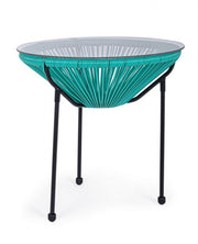Tavolino con piano in vetro Parker Atol D50 cm