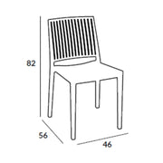 Sedia Bars in Polipropilene Verde Oliva Resistente ai Raggi UV e Umidità L46 x P56 x H82