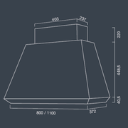 Cappa aspirante DIAMANTE in acciaio inox brunito cm 80