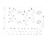 Appendino metallo nero 4 posti cm19x18h63
