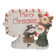 Scritta resina bianco rosso con led cm45x12h36