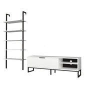 Mobile porta tv con libreria 5 mensole bianco 70x30xh.180 cm EFFEZ