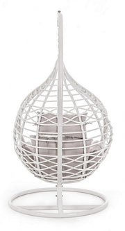 Poltrona sospesa bianco con cuscino in fibra sintetica