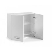 Pensile scolapiatti per cucina Bianco Frassinato Cm 80x32xH 72 con 2 ante