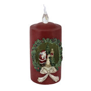 Candela resina led rosso cm8x8h19