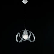 Lampadario studio sospensione in ferro Bianco Grigio una luce 32x h24 cm