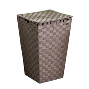 Cestone poliestere tortora foderato quadro cm33x33h53