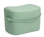 Pouf rettangolare in similpelle con manico GIONA Verde Chiaro 51x34x h35 vm