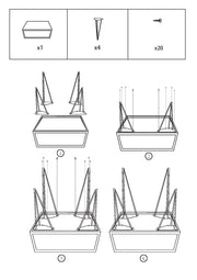 Tavolino vassoio metallo quadro cm35x35h55
