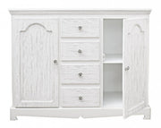 Credenza in MDF due ante quattro cassetti Bianca BLANC 100x40x h80 cm