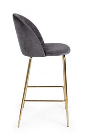 Sgabello design contemporaneo Bar Carry velluto grigio scuro