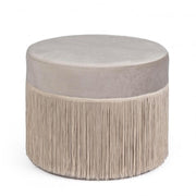 Pouf Leilani effetto velluto grigio chiaro D45 cm