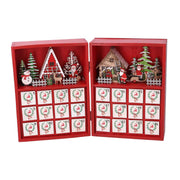 Calendario legno led rosso cm36x6h24