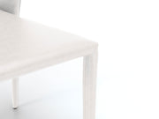 4x Sedia in similcuoio e seduta bianca 49x56x82h cm