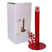 Round red snowflake metal paper towel holder cm ø15h33