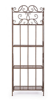 Scaffale pieghevole quattro ripiani in acciaio Marrone MELANIE 57x28x h164 cm