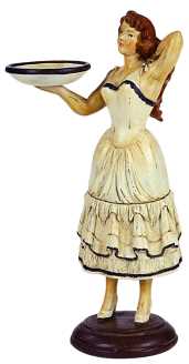 Donna con piatto qs-1748 cm. 15 x 7 h 32