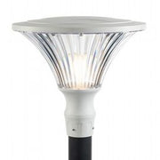 Lampada da esterno in alluminio pressofuso, diffusore trasparente, 60mm di diametro, altezza massima 160mm, IP65 bianco
