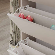 Scarpiera a ribalta light mocha con 4 ante L73 x P26 x 154.5H cm