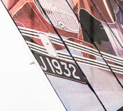 Stampa su legno con tela multicolor 60x100 cm