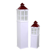 Rectangular white wooden lantern 1-2 cm27x27h135
