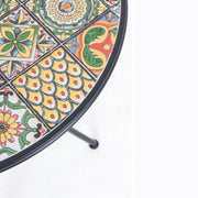 Tavolo in acciaio NAXOS con piano in ceramica 60d cm