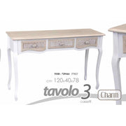 Tavolo scrivania shabby stile anticato charme cm 120 x 40 x 78 h