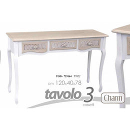 Tavolo scrivania shabby stile anticato charme cm 120 x 40 x 78 h