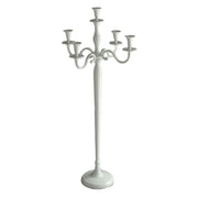 Portacandele candelabro alluminio bianco 5 posti cm45x45h100