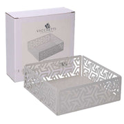 Portatovaglioli metallo frecce bianco quadrato cm16,5x16,5x5,5