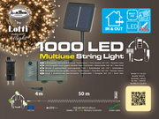 Catena Multi Uso 1000 LED 50m con pannello solare