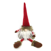 Fabric gnome sitting with red led cm15x11h55