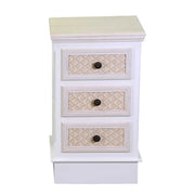 Mobiletto legno losanna 3 cassetti crema cm 37x30h64