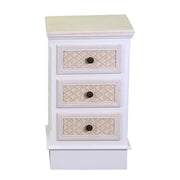 Mobiletto legno losanna 3 cassetti crema cm 37x30h64