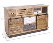 Credenza 2 ante 7 cassetti Tudor 125x37x80h cm