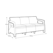 Set salotto da esterno Corfù Lounge colore grafite Keter