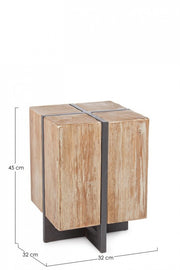 Sgabello legno metallo industriale Garrett 45h cm