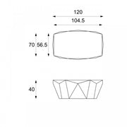 Tavolino moderno pietra fossile beige cm 120 x 70 x h 40