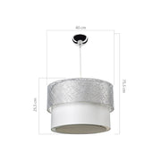 Lampada a sospensione Polo MDL2355 in tessuto grigio