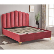 Letto Matrimoniale Contenitore Artu Rosso Testiera Smerlata 160x190 cm