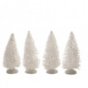 Alberi Pino Bianco decorazione natalizia 4x h10 cm 4 pezzi