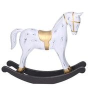 Cavallo a dondolo legno bianco cm28,5x6,5h22,5